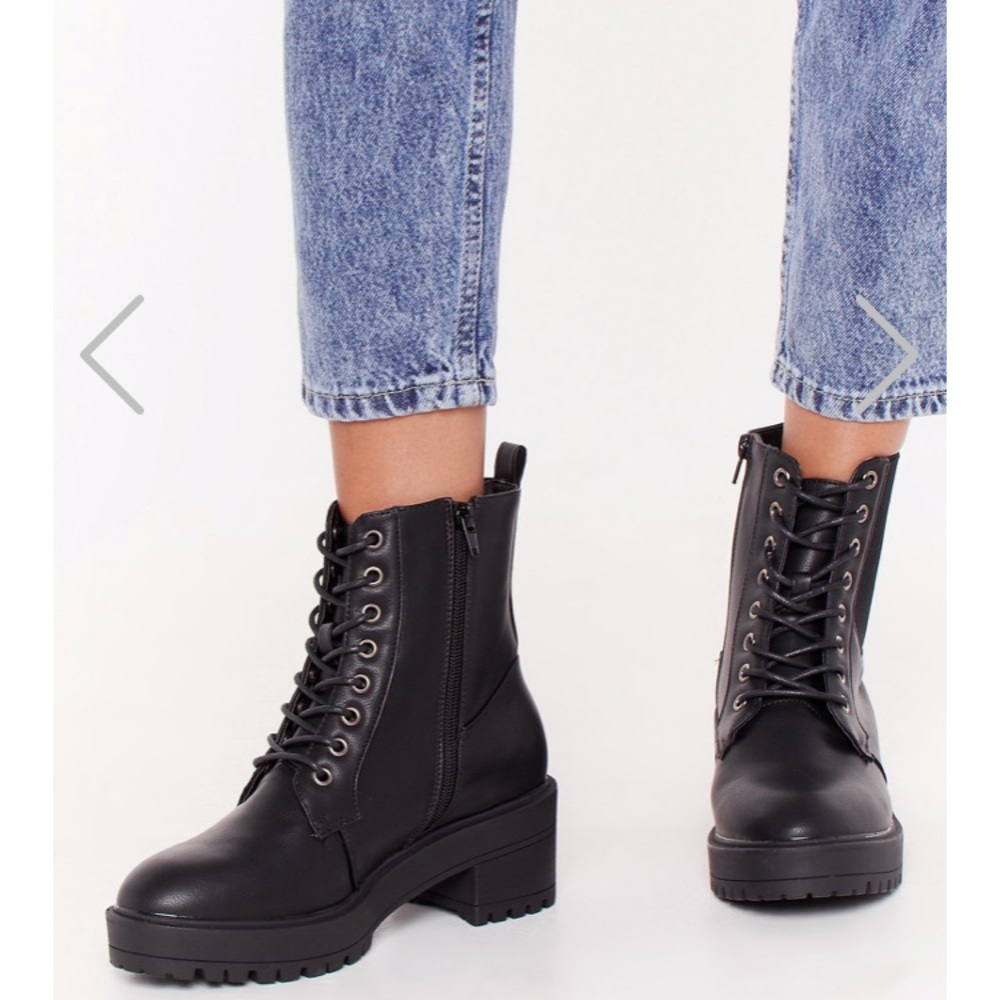 Brand new, never worn Nasty Gal combat boots